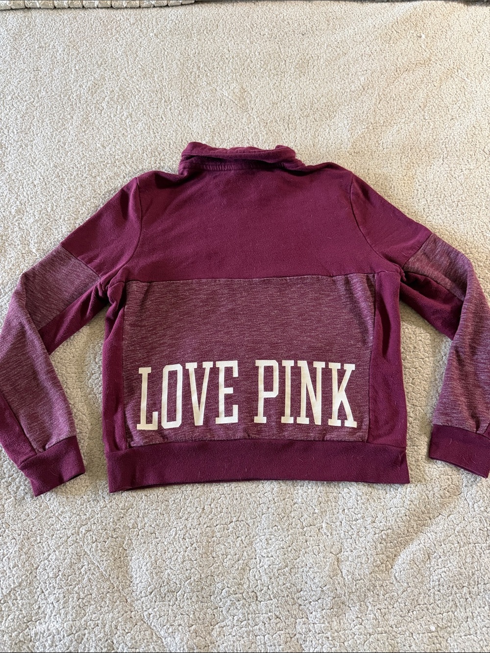 PINK Victoria's Secret Wine Half-Zip Pullover Hoodie Medium - Picture 6 of 6
